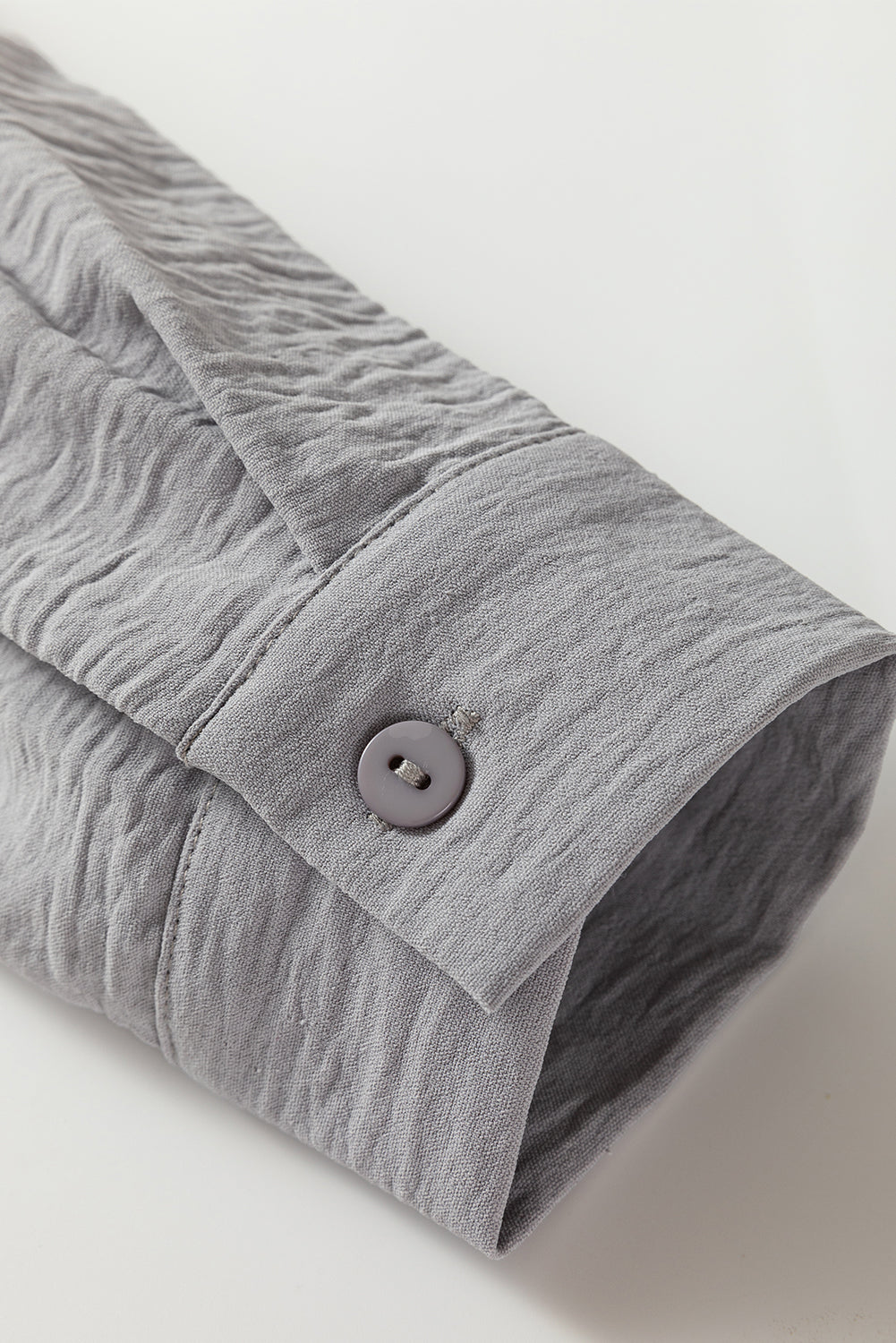 Gray Color Block/Pure Color Patch Pocket Blouse