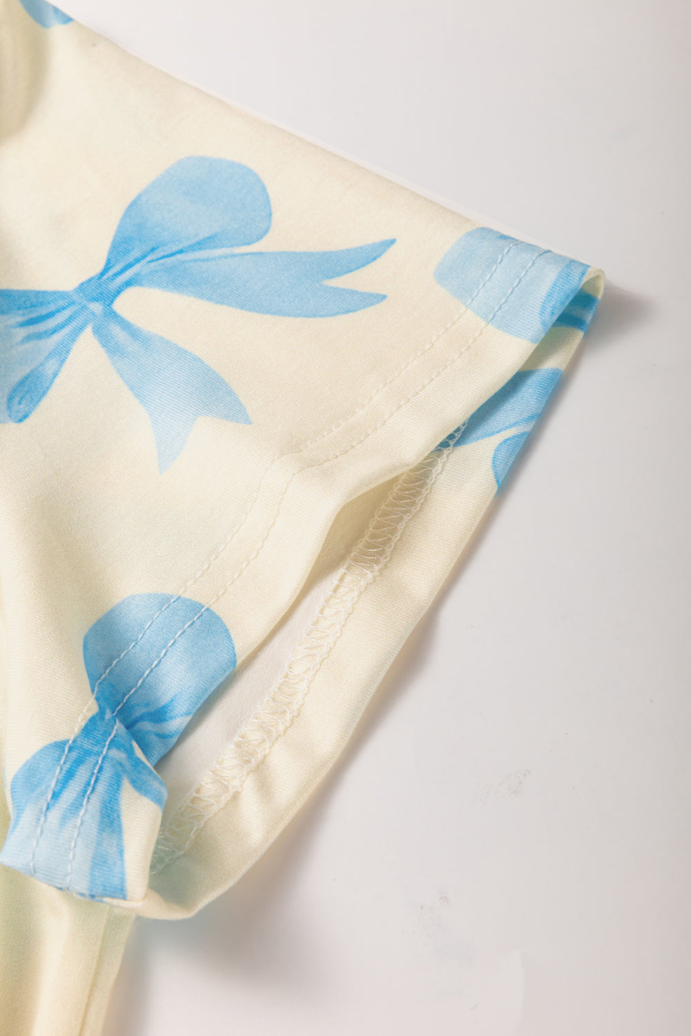 Blue Bow Printed Pajama Set