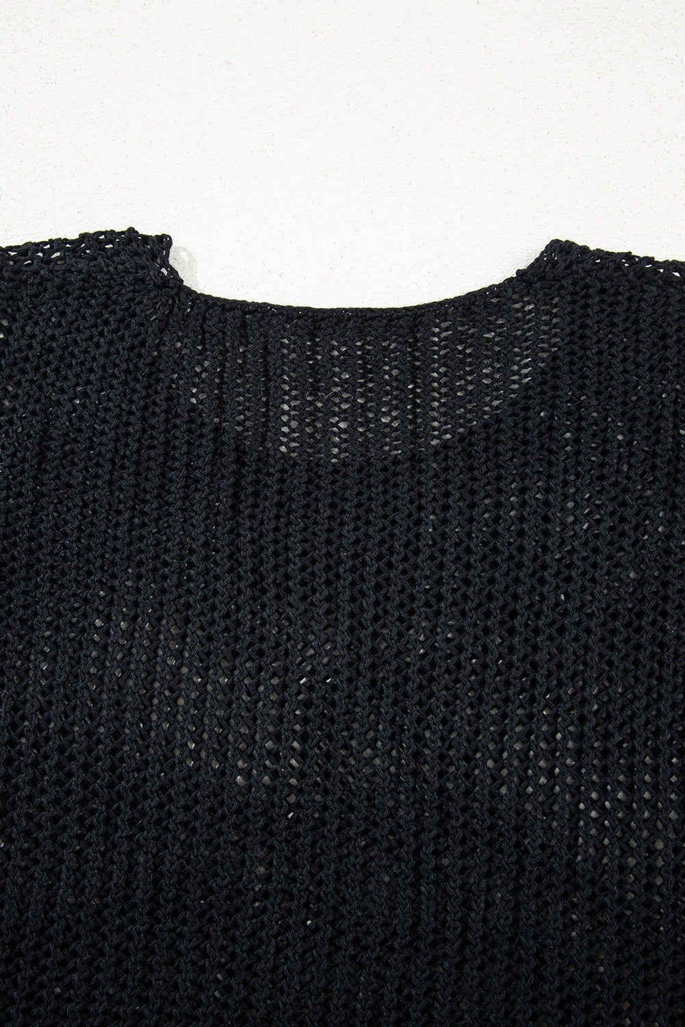 Black Crochet Hollow-out Jumper Top Sweater