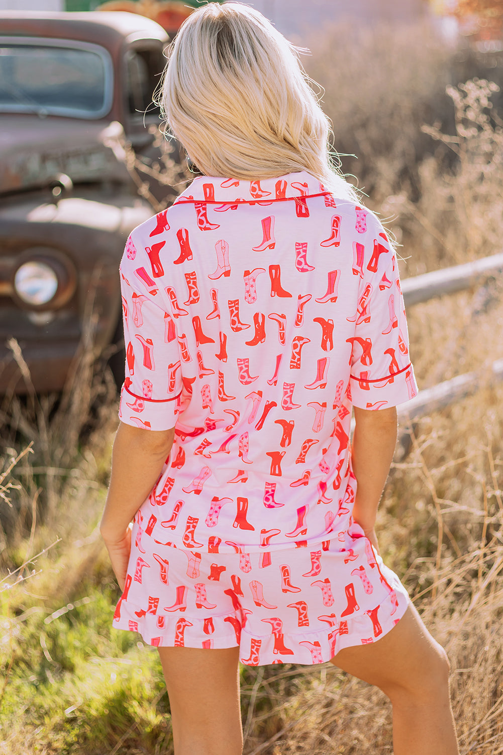 Pink Western CowgirlPajama Set