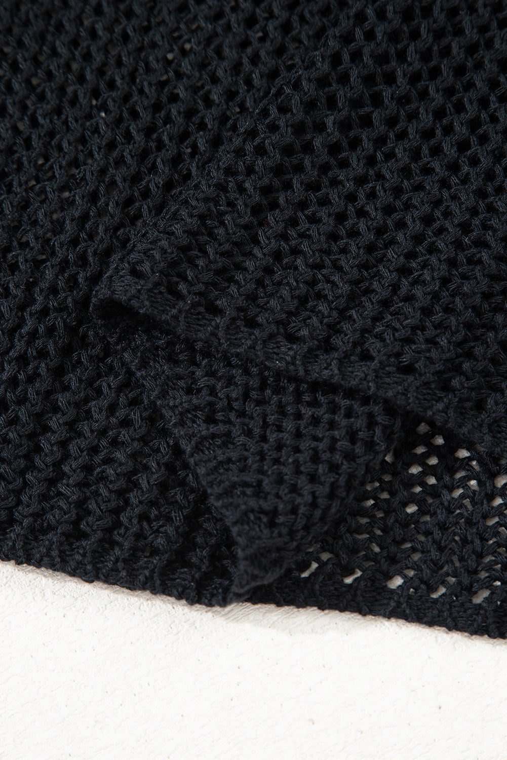 Black Crochet Hollow-out Jumper Top Sweater