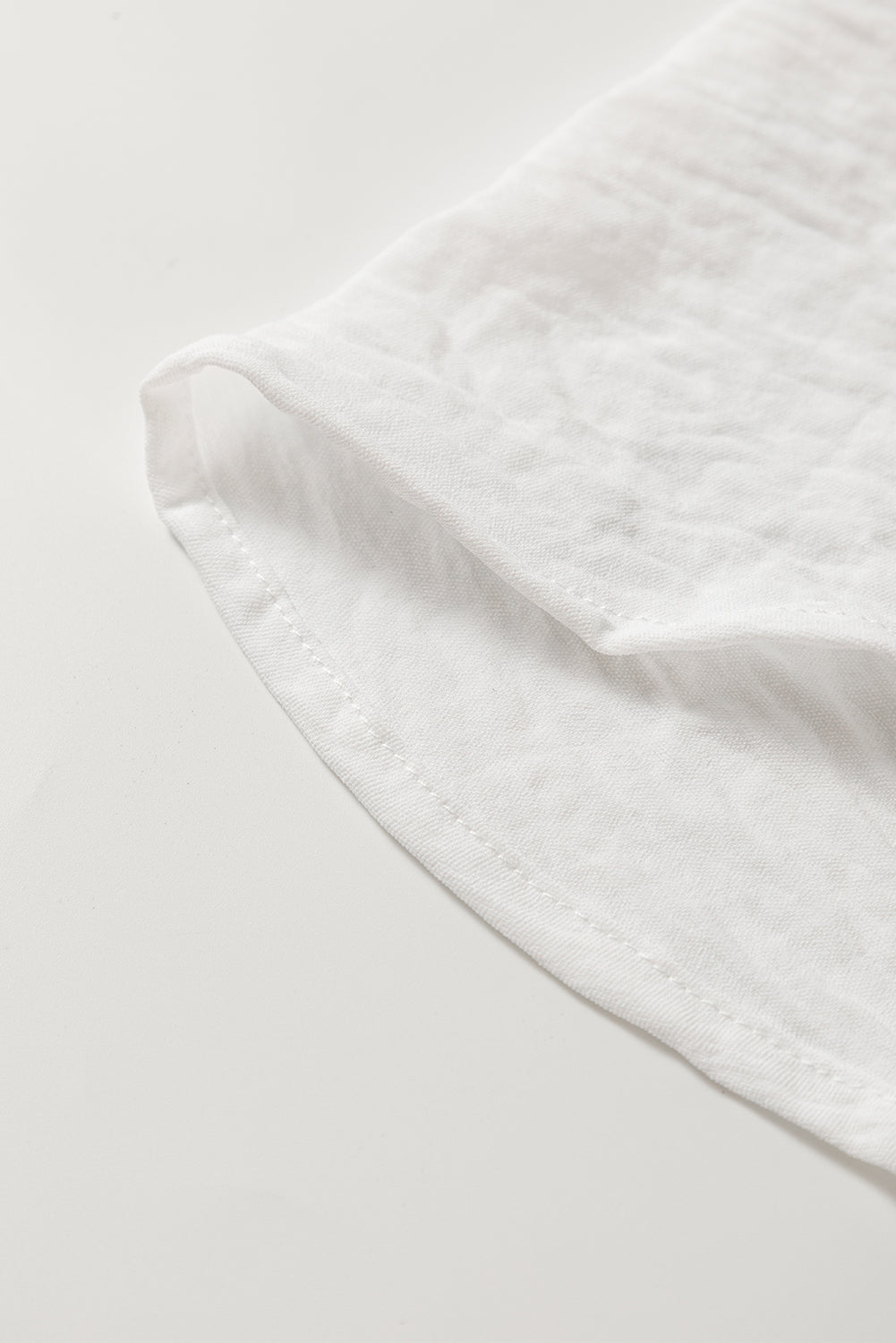White Pure Color Patch Pocket Blouse