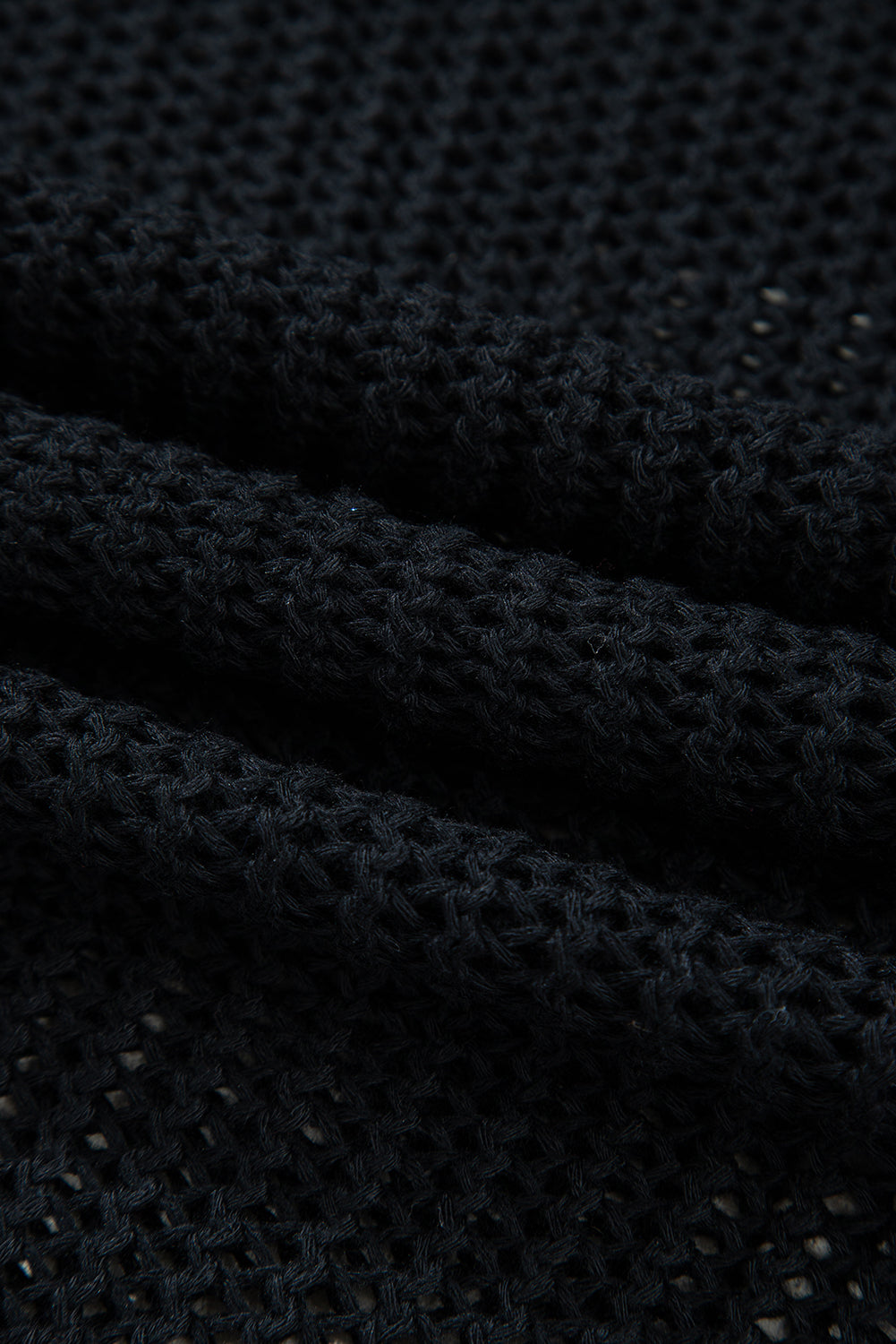 Black Crochet Hollow-out Jumper Top Sweater