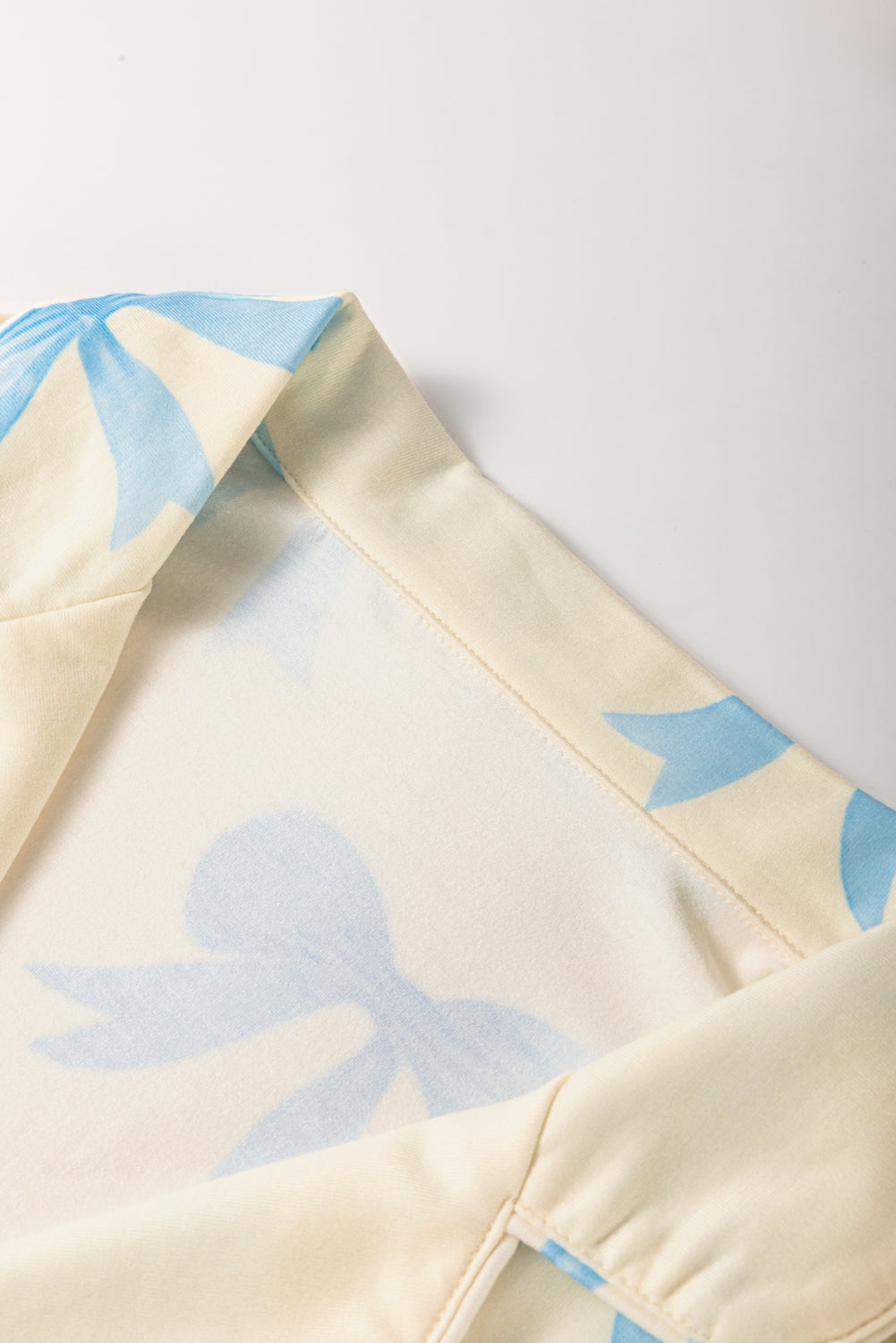 Blue Bow Printed Pajama Set