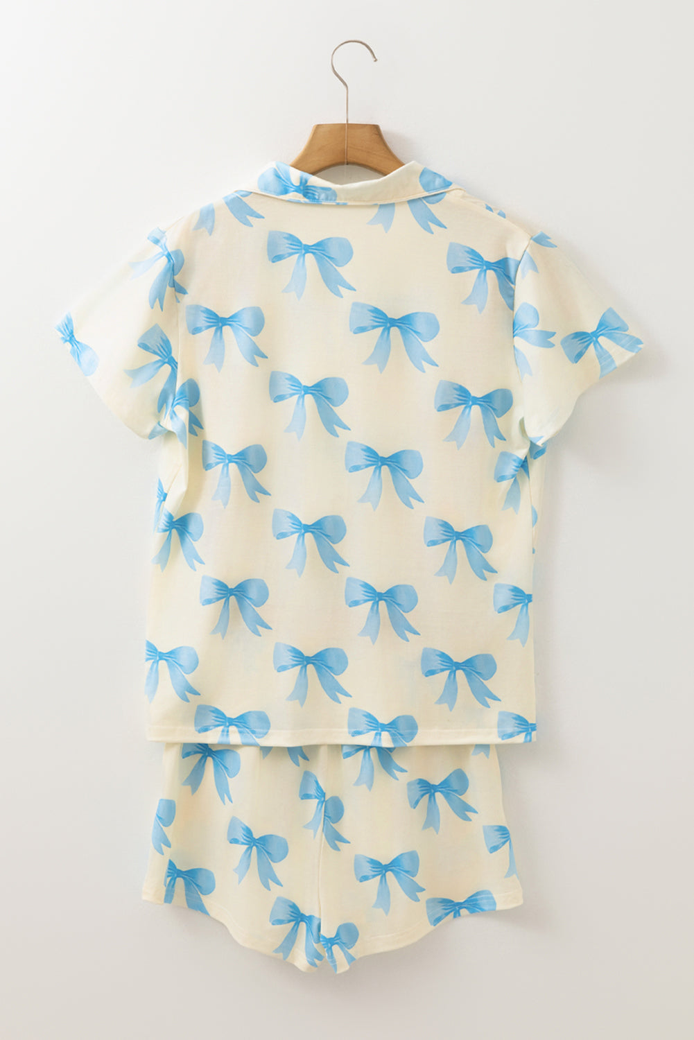 Blue Bow Printed Pajama Set