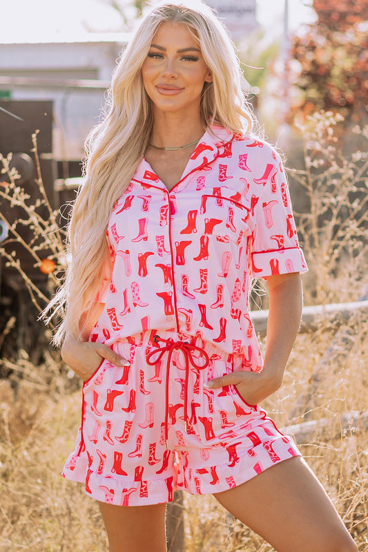 Pink Western CowgirlPajama Set