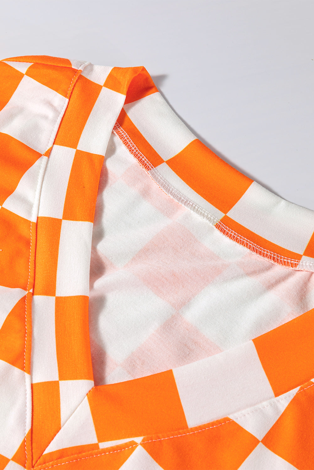 Orange Checkerboard Print Lounge Set