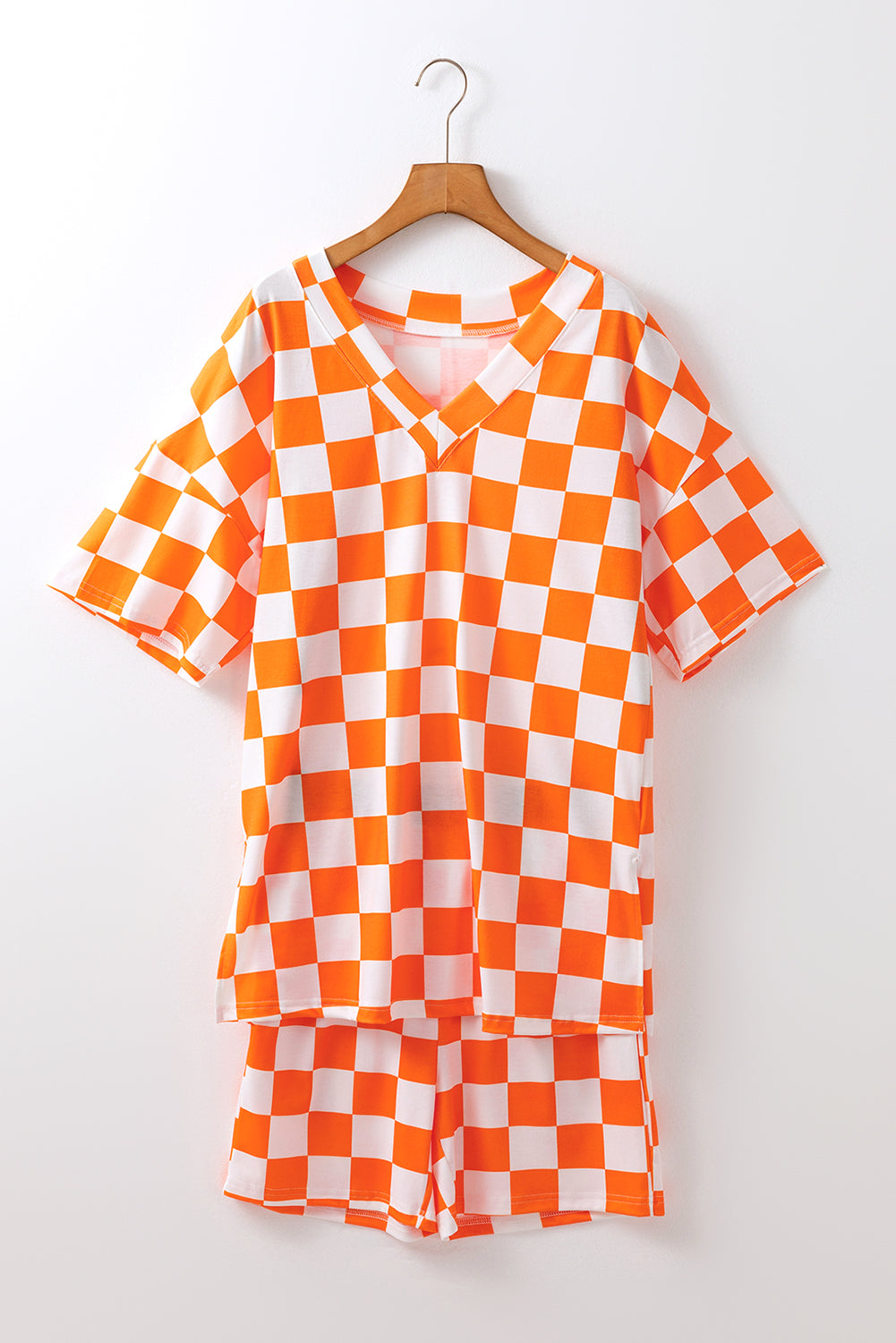 Orange Checkerboard Print Lounge Set