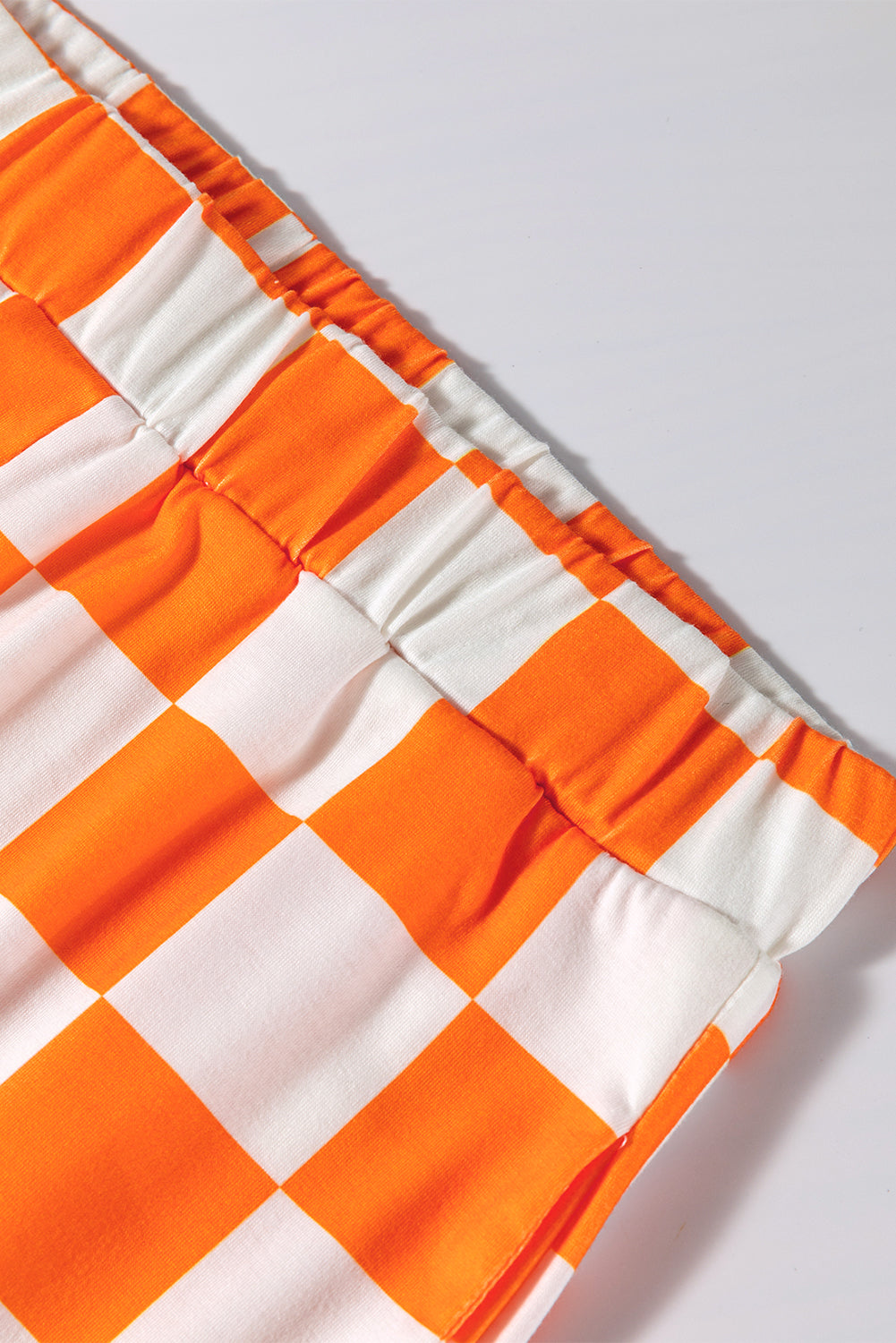 Orange Checkerboard Print Lounge Set