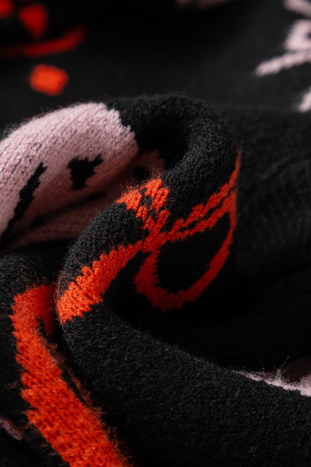 Black Halloween Pumpkin Bow Knit Button V Neck Sweater Cardigan