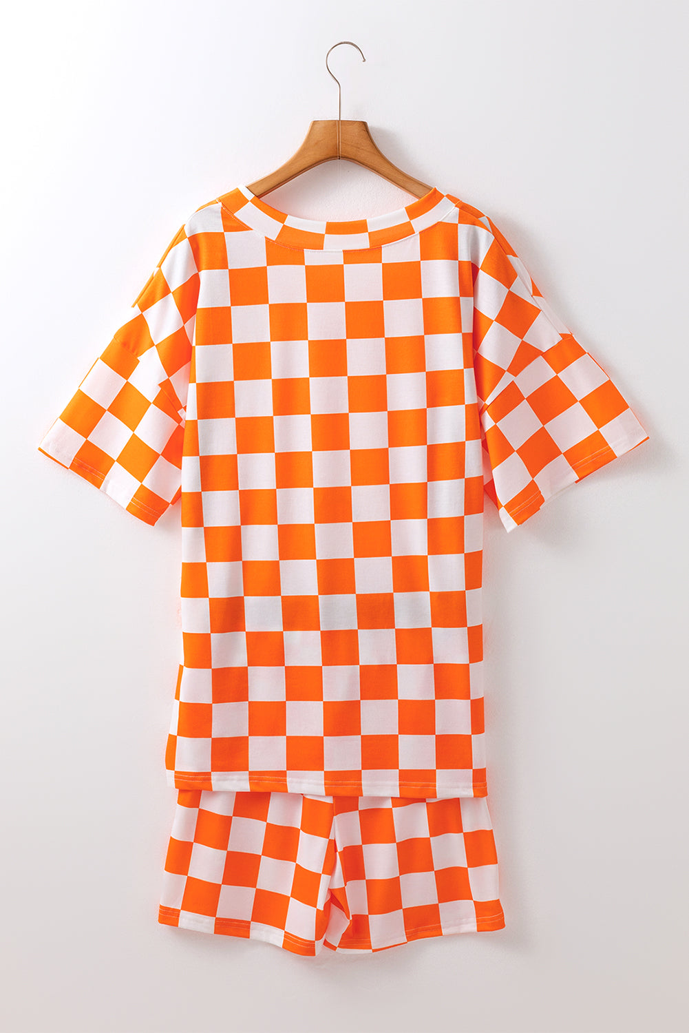 Orange Checkerboard Print Lounge Set