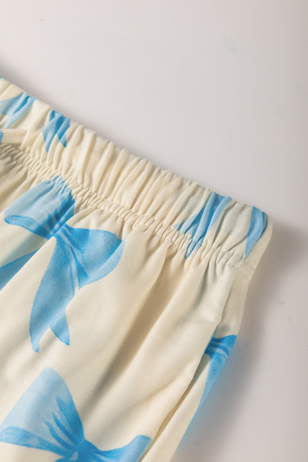 Blue Bow Printed Pajama Set