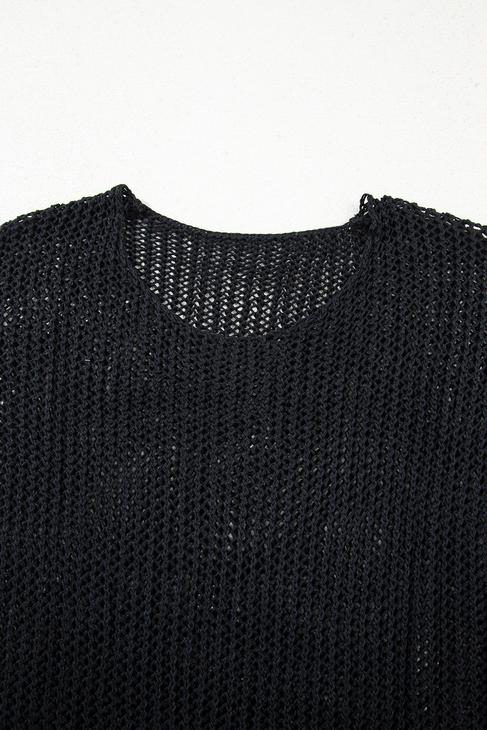 Black Crochet Hollow-out Jumper Top Sweater