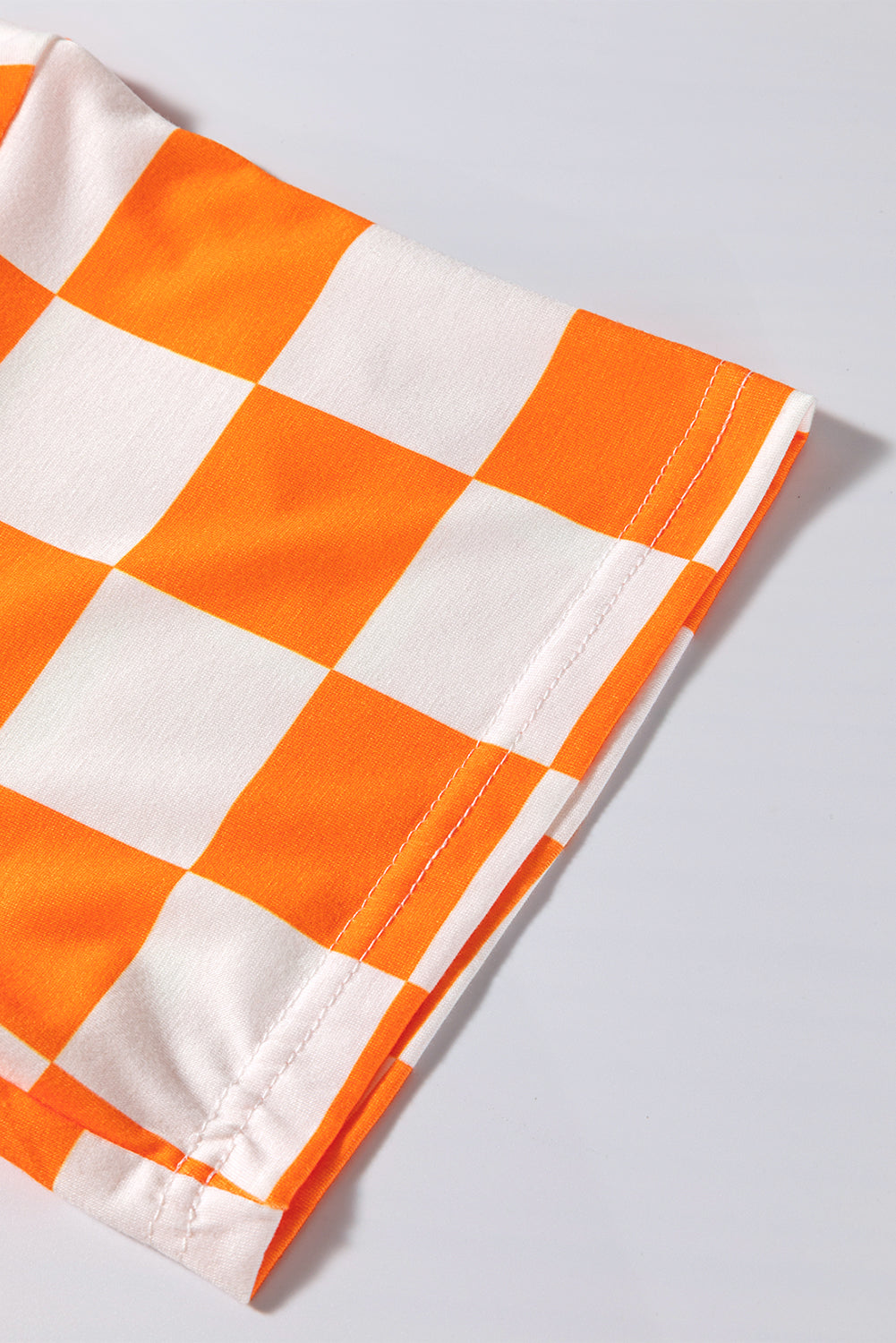 Orange Checkerboard Print Lounge Set