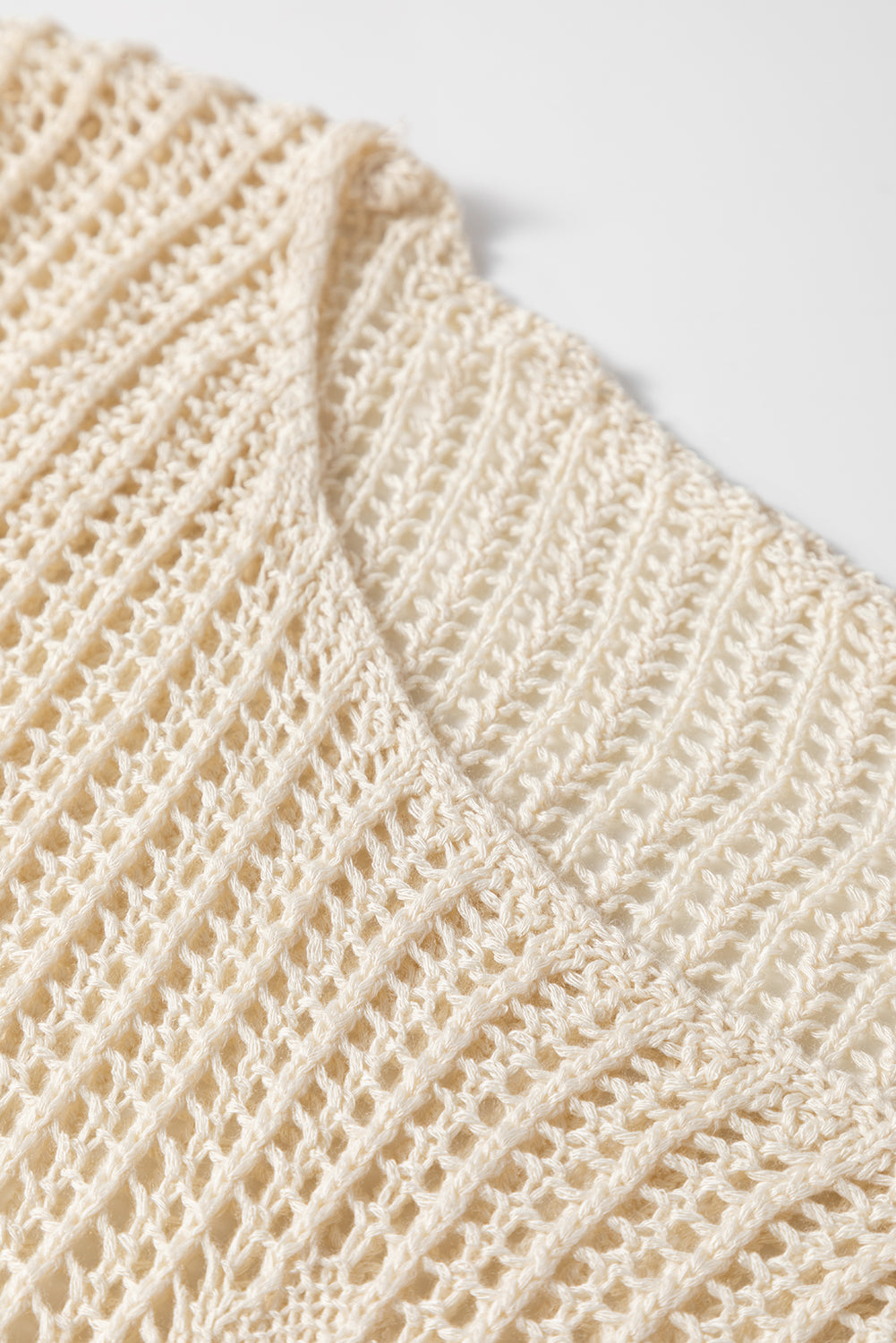Parchment Hollow Out Knit Star Pattern Accent Plus Size Jumper